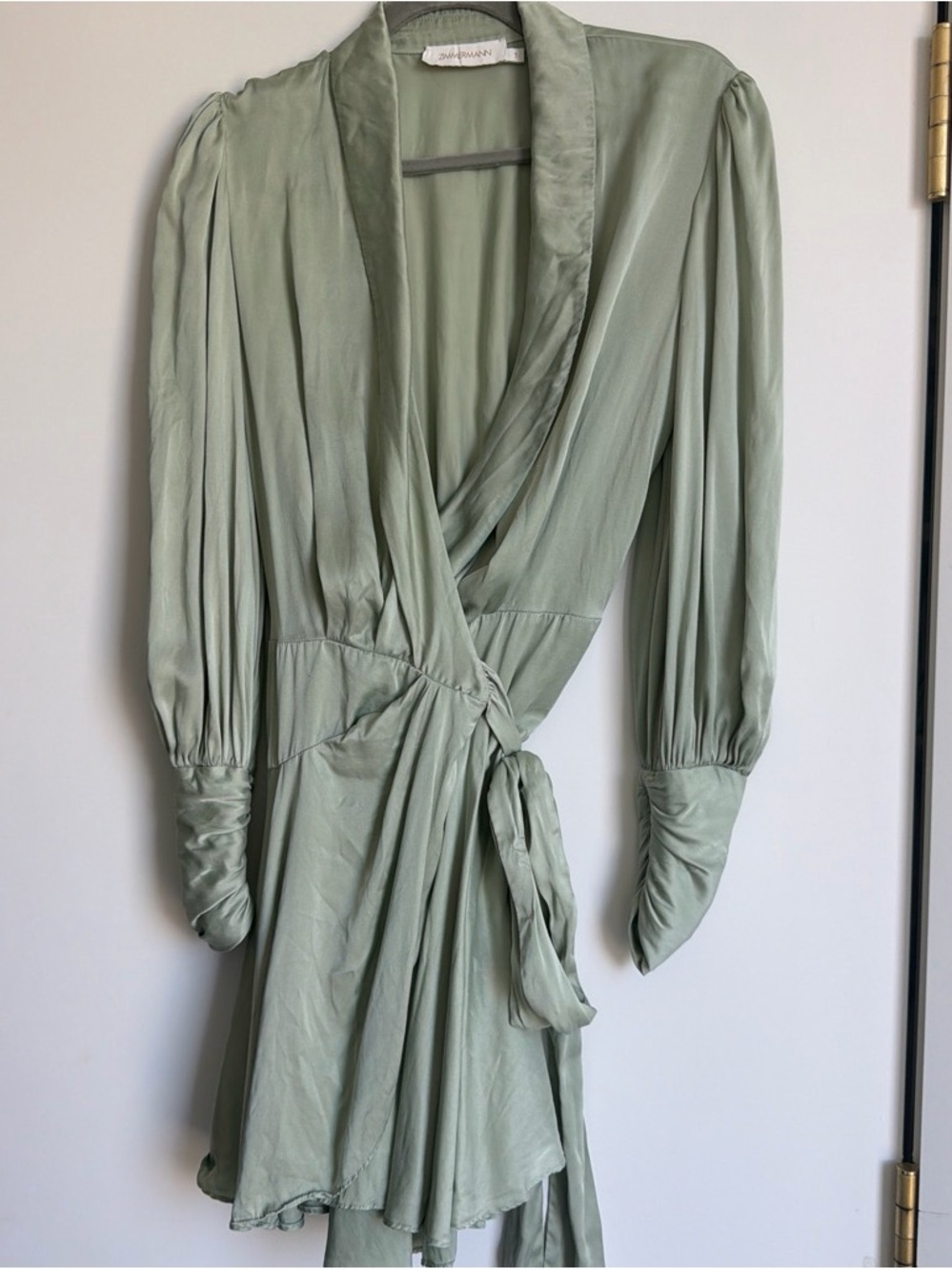 Zimmermann Soft Sage Long-Sleeve Midi Dress